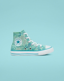 Converse Underwater Party Chuck Taylor All Star Lány Magasszárú Menta/Fehér/Türkiz | WJSVRPN-HU